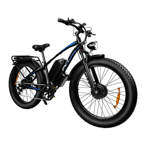 Bicicletta Elettrica PVY MAX26 FT - Motore 250W*2 Batteria 48V30AH Ruote da 26 Pollici Freni a Disco Ldraulici - Nero