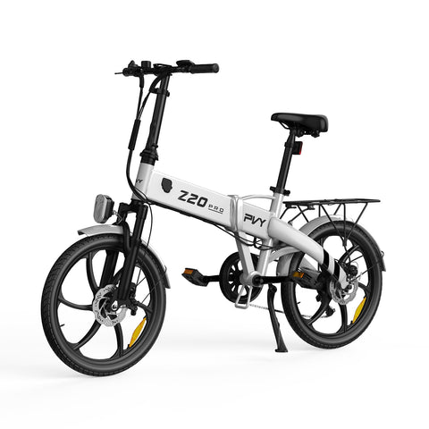 Bicicletta Elettrica PVY Z20 Pro - Motore 250W Batteria 36V10.4AH Autonomia 80KM Freno a Disco Meccanico - Bianco