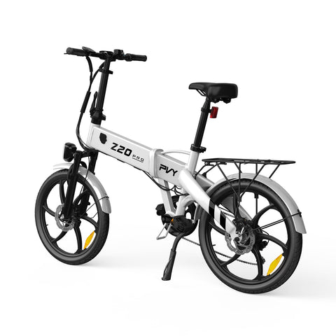 Bicicletta Elettrica PVY Z20 Pro - Motore 250W Batteria 36V10.4AH Autonomia 80KM Freno a Disco Meccanico - Bianco