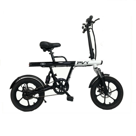 Bicicletta Elettrica PVY S2 Motore 250W Batteria 36V7.5AH Autonomia 60KM Freno a Disco Meccanico - Bianco e nero