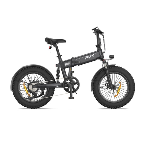 Bicicletta Elettrica PVY Turbo - Motore 250W Batteria 48V13AH Ruote da 20" Freni a Disco Meccanici - Grigia