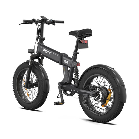 Bicicletta Elettrica PVY Turbo - Motore 250W Batteria 48V13AH Ruote da 20" Freni a Disco Meccanici - Grigia