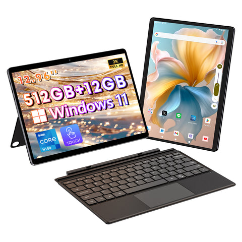 Tablet CHUWI Hi10 Max - Processore Intel N100 Quad Core Display 12.96"  Windows 11 12GB+512GB Batteria 4800mAH Viene Stilo HiPen H7/H8 aggiuntivo incluso - Grigio