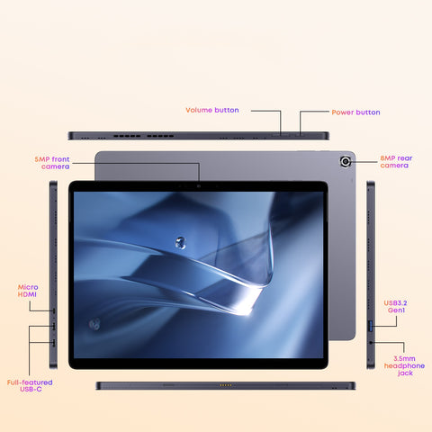 Tablet CHUWI Hi10 Max - Processore Intel N100 Quad Core Display 12.96"  Windows 11 12GB+512GB Batteria 4800mAH Viene Stilo HiPen H7/H8 aggiuntivo incluso - Grigio