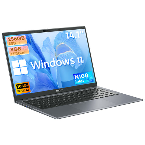 Laptop CHUWI GemiBook XPro - Processore Intel N100 Display 14.1" Windows 11 8GB+256GB Batteria - Grigio