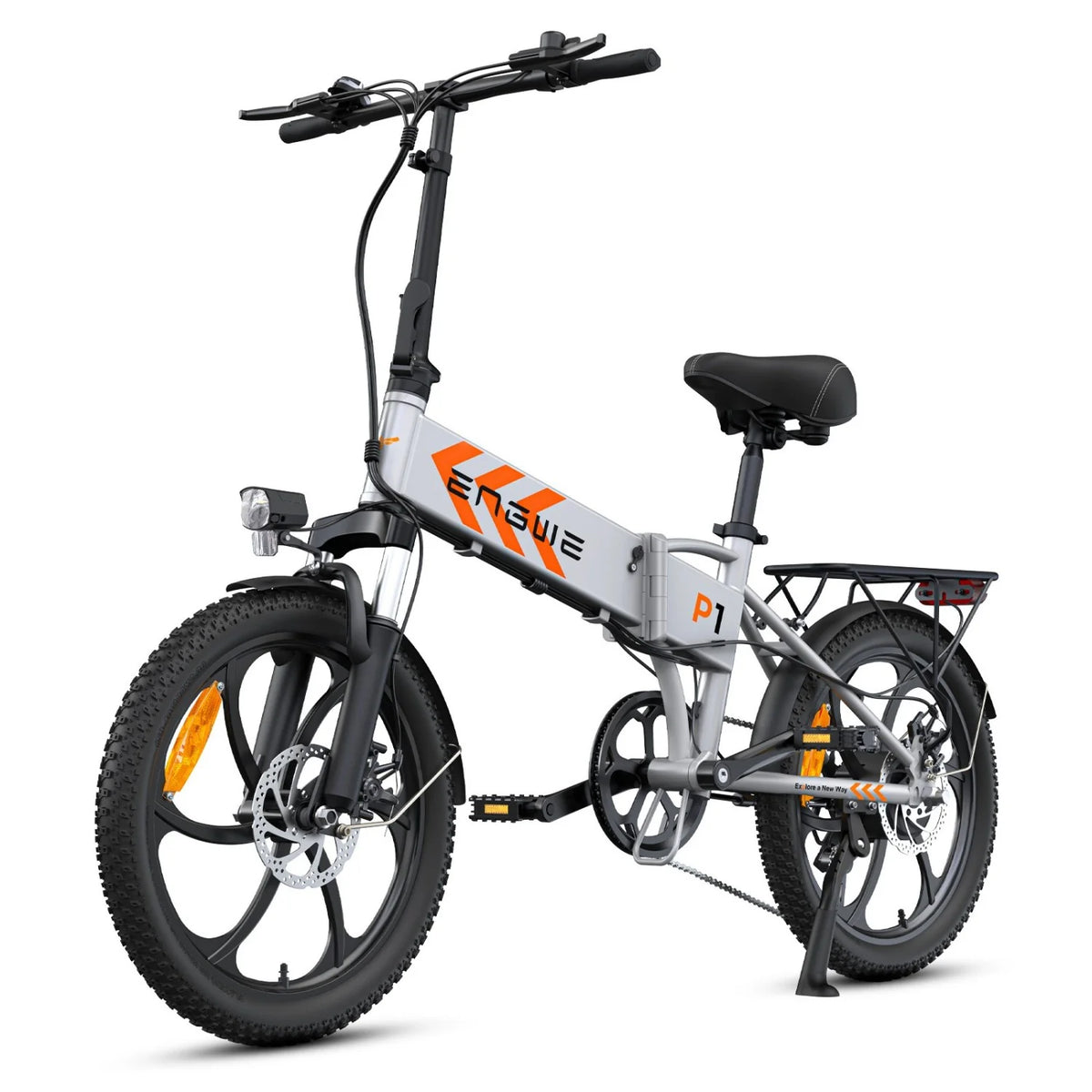 Bicicletta Elettrica ENGWE P1 - Pneumatici Da 20 Pollici Motore 250W Batteria 36V13AH Freno A Disco Meccanico - Argento