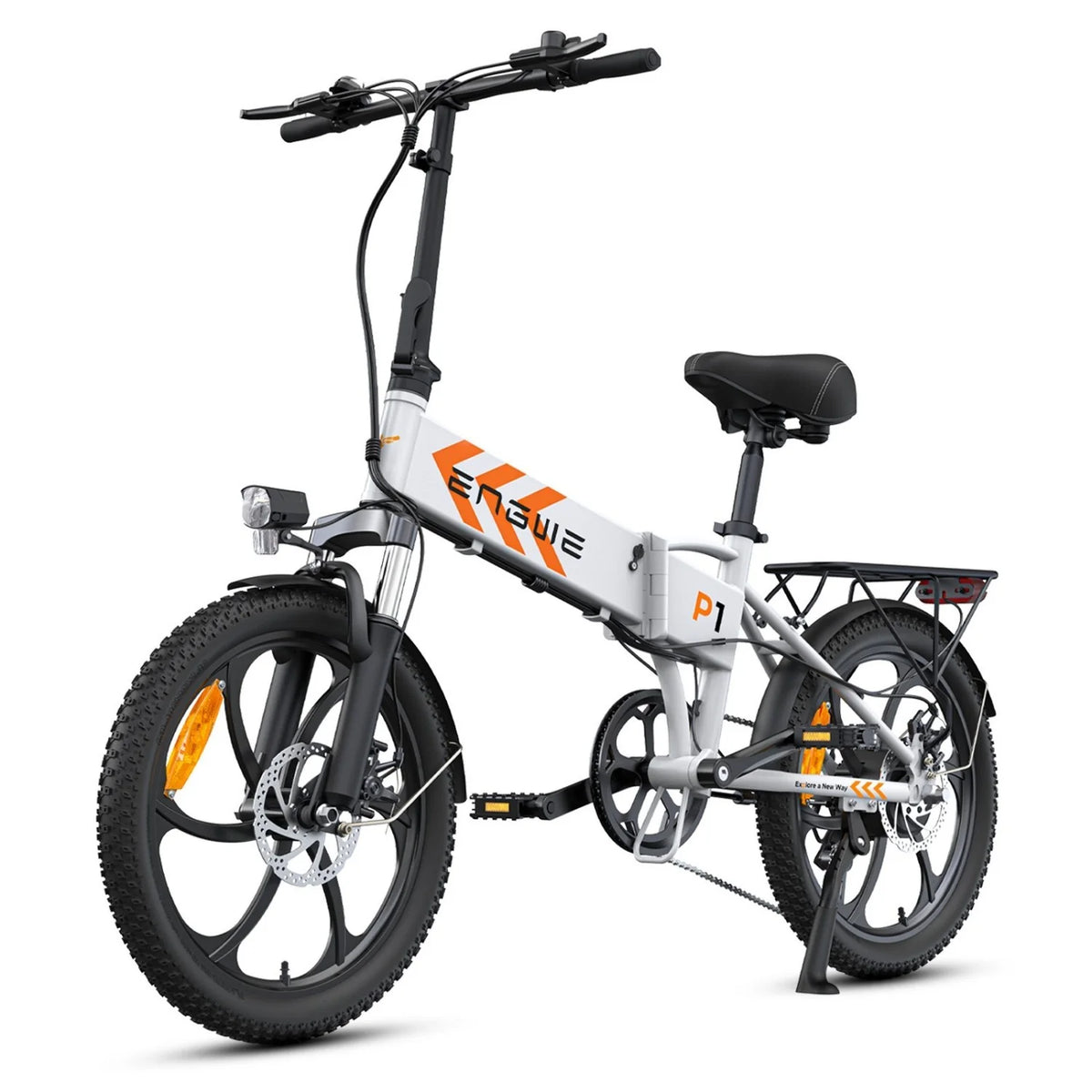 Bicicletta Elettrica ENGWE P1 - Pneumatici Da 20 Pollici Motore 250W Batteria 36V13AH Freno A Disco Meccanico - Bianco