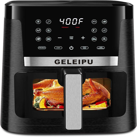 Friggitrice ad Aria GELEIPU-DL27 - Potenza 1800W Capacità 7L 12 Programmi di Cottura - Nero